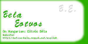 bela eotvos business card