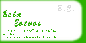 bela eotvos business card
